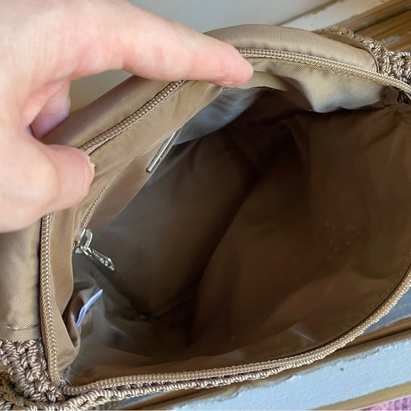 The Sak Neutral Taupe Woven Crochet Flap Shoulder Bag - Picture 7 of 12